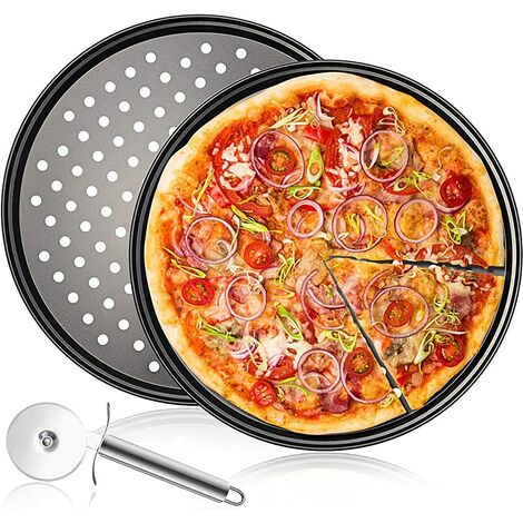 13" grande pizza plaque de cuisson en acier au carbone Long Lasting