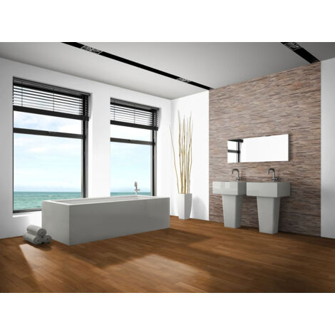 Plaquette de parement en bois recyclé kempas – Huile blanchie – Dimensions 10x180x495mm – Certifié FSC 100% – Woodflooring - FSC100