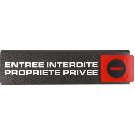 Plaquette de porte Entrée interdite propriété privée - Europe design 175x45mm - 4261041 - Europe Design