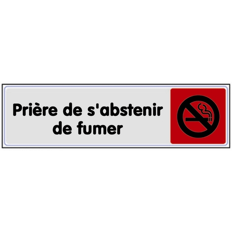 Plaquette de porte Priére de s'abstenir de fumer - Plexiglas couleur 170x45mm - 4033365
