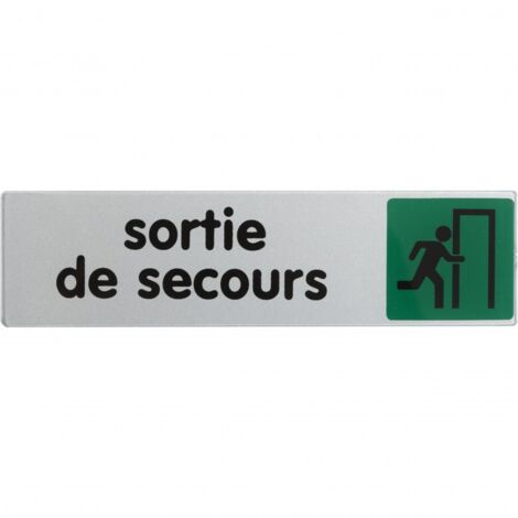 Plaquette de porte ''Sortie de secours'' plexiglas 170x45mm - NOVAP - 4033624
