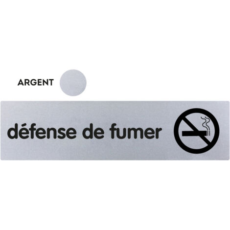 Plaquette Défense de fumer - Plexiglas argent 170x45mm - 4320366