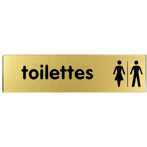 Plaquette Toilettes H/F - Plexiglas or 170x45mm - 4491233