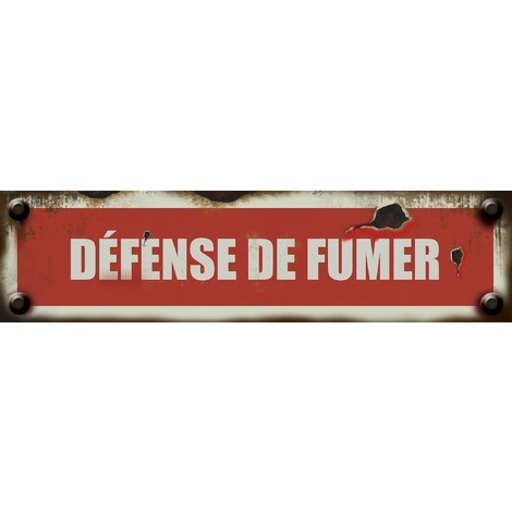 Plaquette vintage Défense de fumer - Rigide 170x45mm - 4019390