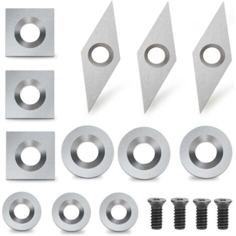 Plaquettes de Coupe en Carbure 12 pièces Outils Tournage Bois Inserts en Carbure Gouges Tournage Bois