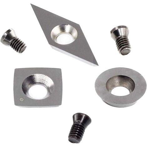 Plaquettes de coupe en carbure Ulisem 3 pièces pour tours à bois (comprend un carré de 11 mm avec rayon, un tour de 12 mm et un diamant de 28 x 10 mm avec pointe)