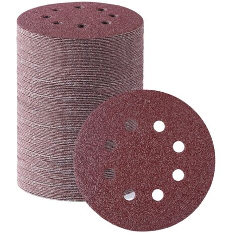 Plaquettes de ponçage auto-agrippantes 5 pouces 8 trous grain 40, lot de 20 pour ponceuse excentrique