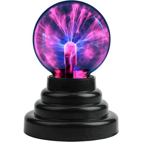 Plasma Ball Light, Thunder Lightning Plug-in Touch Sensitive - Alimenté par USB ou par batterie pour fête, décorations, enfants, chambre à coucher, maison, 3 pouces