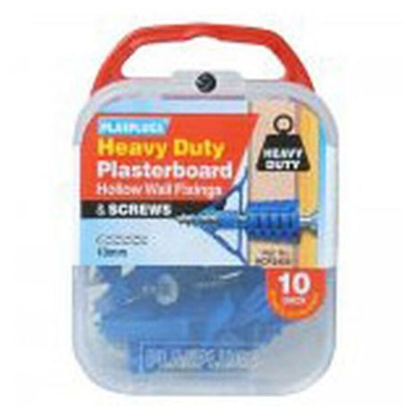 Plasplugs HWHS010 HWHS010 Heavy-Duty Plasterboard Fixings & Screws Pack of 10 PLAHWHS010