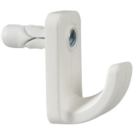 Plasplugs HW124 White Single Hollow Door Hook Pack of 1 PLAHW124