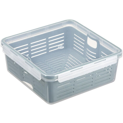 PLAST TEAM BOÎTE DE CONSERVATION AVEC ÉGOUTTOIR, 2,5 LITRES, HERMÉTIQUE, FERMETURE À CLIC, PASSE AU LAVE-VAISSELLE, AU RÉFRIGÉRA