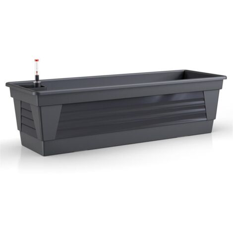 Plastard Blumenkasten Anthrazit 100x21x17 cm mit Hydroeinsatz und Wasserstandsanzeiger Pflanzkasten Balkonkasten