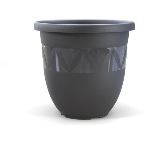 Plastard Blumentopf Capri Ø 40x35 cm Anthrazit - Pflanzkübel Übertopf Pflanztopf