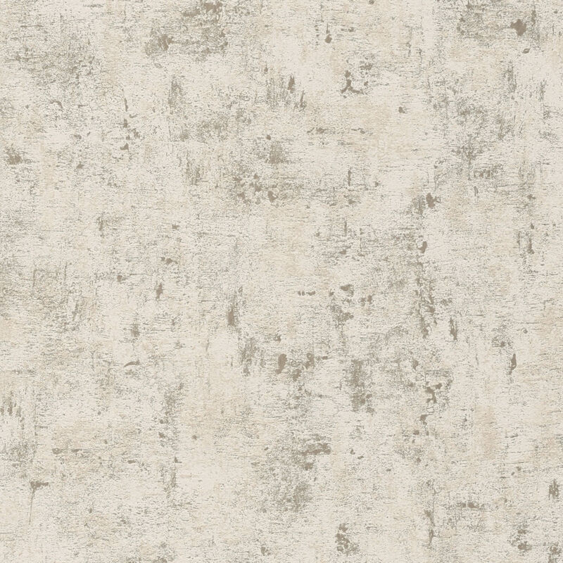 Profhome - Plaster Look Wallpaper Wall 395160 Non-woven Wallpaper Textured With Tangible Texture Shiny White Gold Beige 5.33 M2