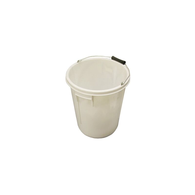 Plasterers Mixing Bucket 30 Litre White Heavy Duty With Metal Handle