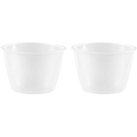 Plastic 120ml Electric Cooker Rice Measuring Cup 2pcs Clear White