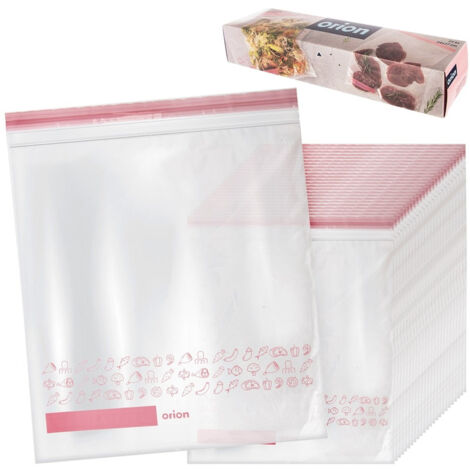 Plastic bags with tight closure for fridge and freezer 25 pack