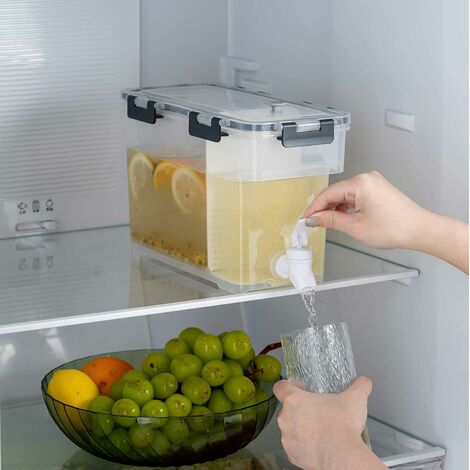 Drink Dispenser, Lemonade Juice Beverage Dispenser with Spigot for Outdoor Party, Portable, Collapsible, Clear, 5.5L