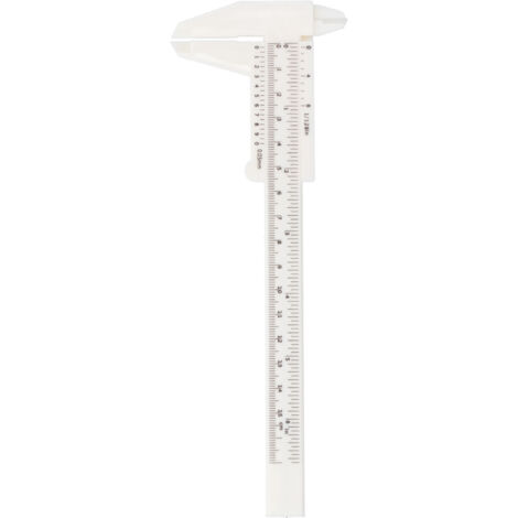Plastic Calipers Double Scale Blanc Mini Vernier Caliper pour Bureau et Étudiants
