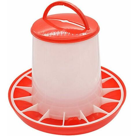 Plastic Chicken Feeder/Drinker,Lid Handle Poultry Chick Chicken Waterer with Hanging Feeder,Removable Chicken Coop Large Capacity 1.5kg/3kg/6kg