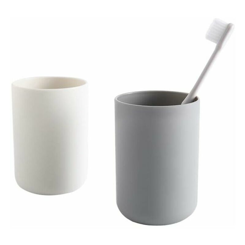 Plastic cup Plastic water cup Reusable drinking cup 2 color combination (gray and white)
