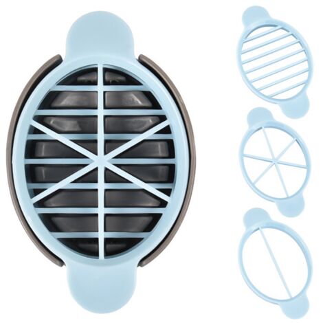 Plastic Egg Cutter 6 Splits 3 Lines Egg Cutter for Hard Boiled Eggs Kitchen Gadgets Blue