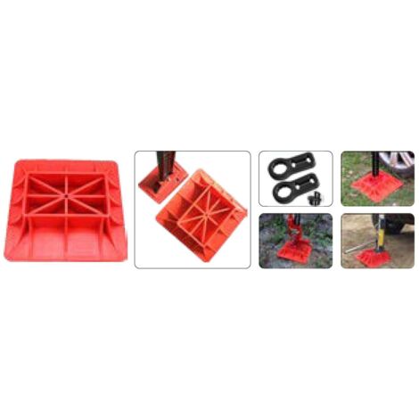 Plastic Farm Jack Base Plate & Handle Coupler (Off Road Red Pad Attachment)