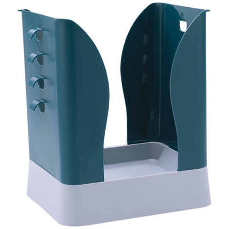 Plastic Garbage Can Expandable Trash Bag Holder Large Capacity for Kitchen Bathroom Blue Gray