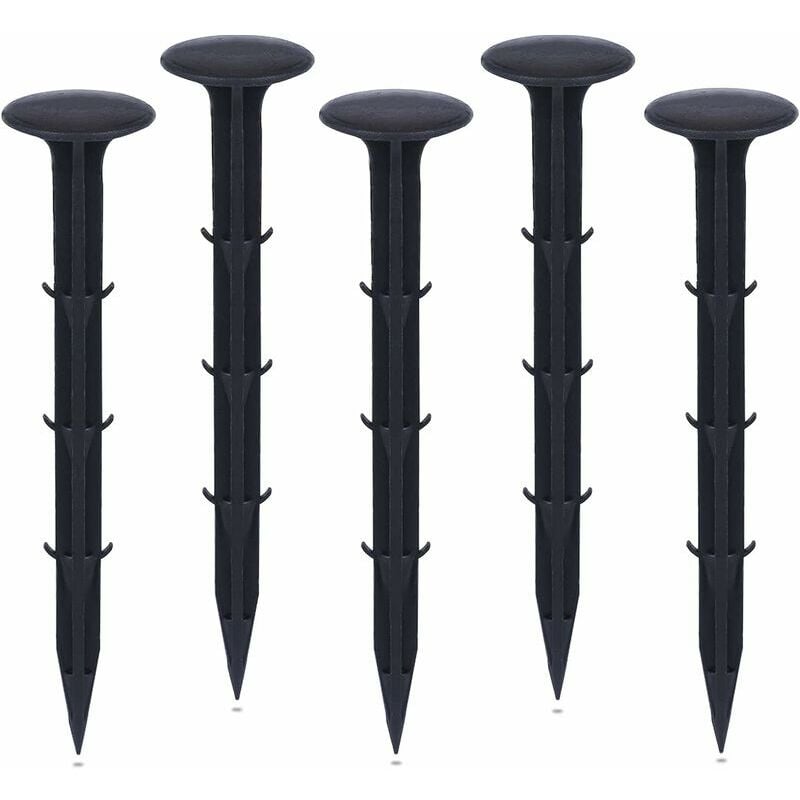 Plastic Garden Fixing Stakes, Garden Fixing Stakes for uv Weed Protection (50 Pieces, Black)