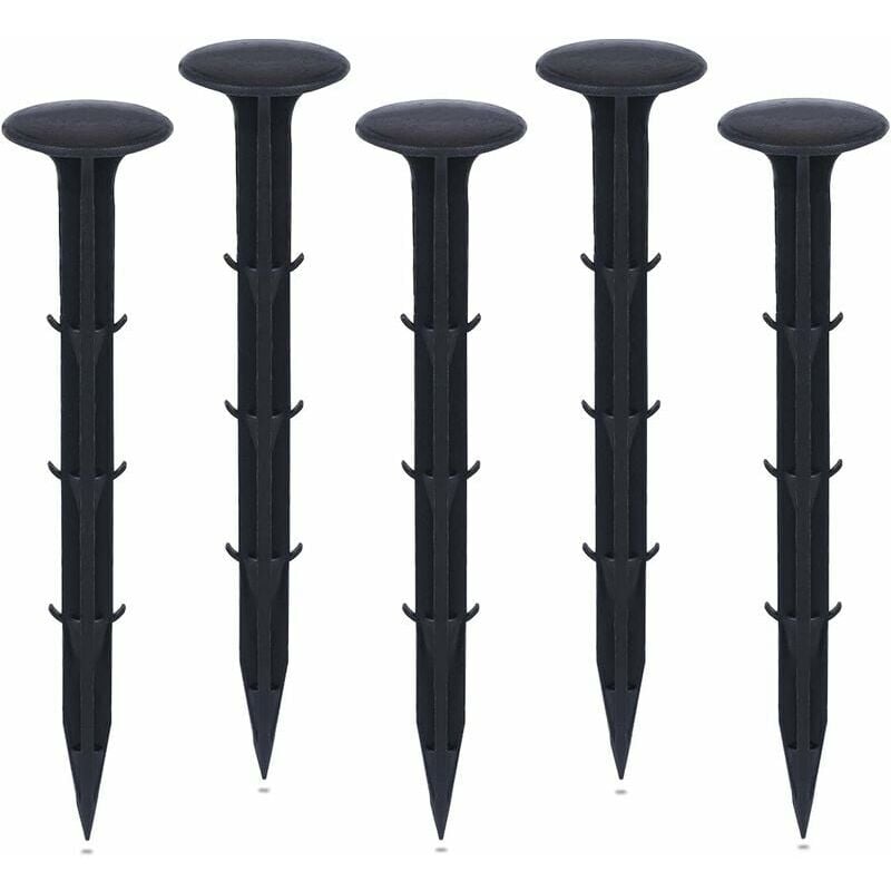Plastic Garden Fixing Stakes, Garden Stakes for Fixing Cloth Weed uv Protection (50 Pieces, Black)