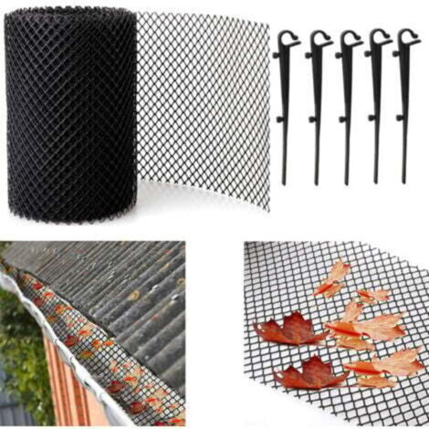 Plastic gutter guard - 18cm wide x 8m long, prevents leaves or debris from clogging, gutter guards for downpipes and drains
