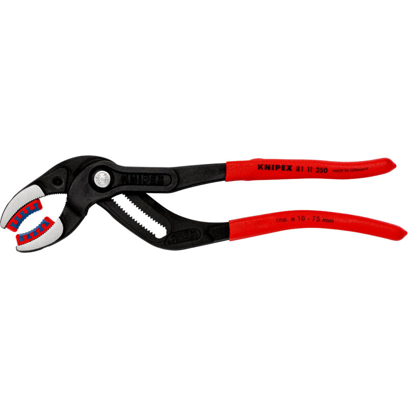 KNIPEX 81 11 250 SB Siphon and Connector Pliers with non-slip plastic coating black atramentized 250 mm