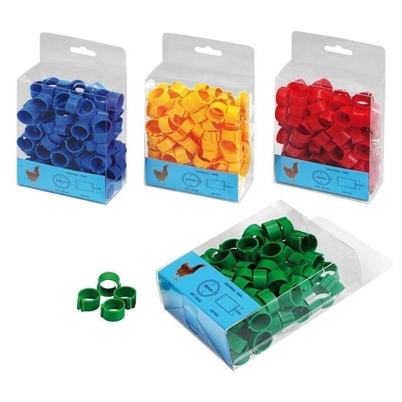 

Anillas plásticas para gallinas. Pack 100 unidades - Rojo