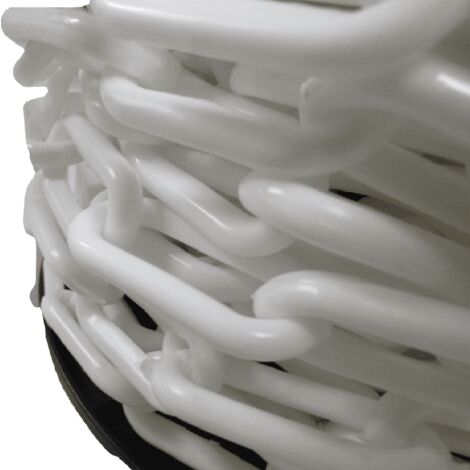 Plastic Safety Barrier Chain Fence 25M 8MM White (Decorative Garden Drive )