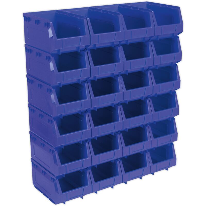 TPS324B Plastic Storage Bin 150 x 240 x 130mm - Blue Pack of 24 - Sealey