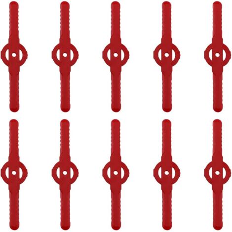 Plastic Trimmer Blade, 10pcs Plastic Cutter Blades Replace For Cordless Grass Trimmer Tool Set, Plastic Lawn Mower Cutting Blades Replacement（Red）