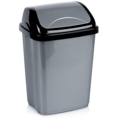 Plastic waste bin gray 10 l