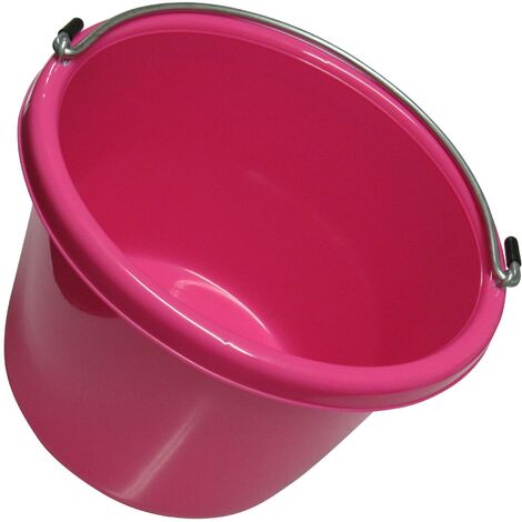 Plastic Water Bucket with Handle (Pink 8L Small Paint Pail)