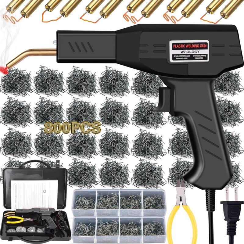 Plastic Welder, 800PCS Staples, Plastic Welding Kit, Must Have for DIYers, Instant On/Off, Plastic Welder Kit, Bumper Repair Kit Plastic Repair Kit,