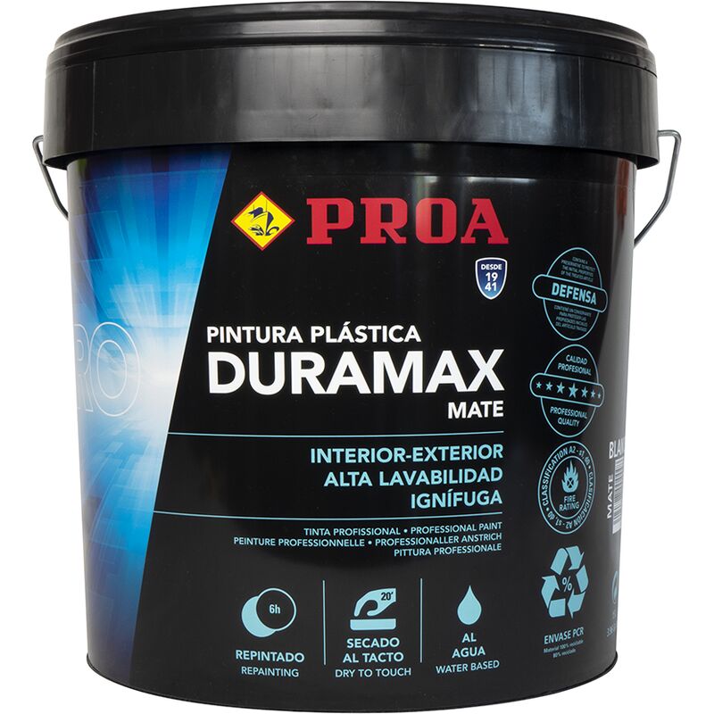 

PLÁSTICA INTERIOR/EXTERIOR MATE ANTIMOHO DURAMAX. 6,5kg, Blanco