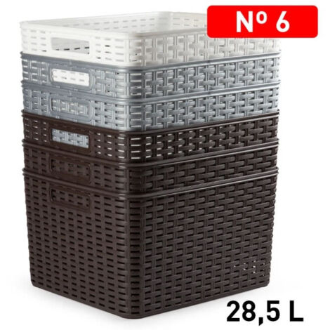 PLASTICFORTE cesta rattan 28,5 l n6 34x40 cm surtida , Cesta rattan 28,5 litros N6 34x40 cm surtidaColores surtidos, se envía según disponibilidadAcabado estilo mimbreM