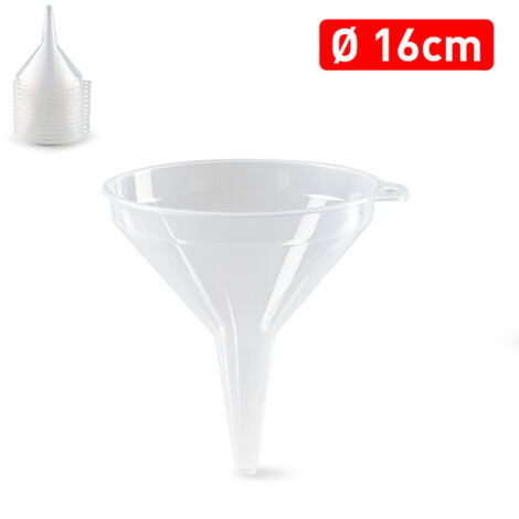 PLASTICFORTE embudo plastico 16 cm transparente , Embudo plástico 16 cm. transparenteFabricado en plástico de alta resistenciaPerfecto para su cocinaApto para lavavajil