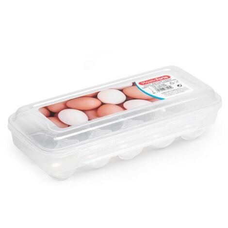 PLASTICFORTE huevera chick transparente , Huevera chick transparenteEspacio para 10 huevosCierre de seguridadPlástico de alta calidadFácil limpiezaApta para lav