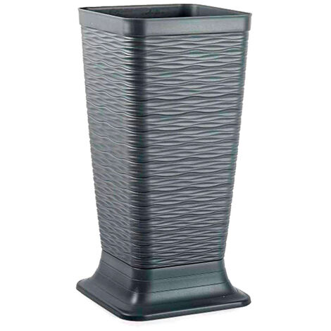 PLASTICFORTE paragüero wind gris 26x52 cm , Paragüero wind gris 26x52 cm. -Marca: Plasticforte. -Un paragüero contenedor estándar con exterior tejido de ratán y fabricado de plásti