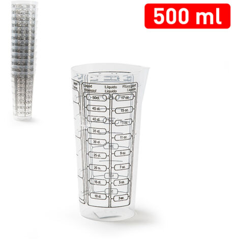 PLASTICFORTE vaso medidor 0,5 litros 11773 , Vaso medidor 0,5 litros 11773Capacidad 500 mlFabricada en plástico de alta calidadColor transparenteMedidas para sólido