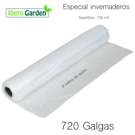 Plástico Invernadero 720 Galgas De 8 Metros De Ancho ( 520 M2 )para todo tipo de usos