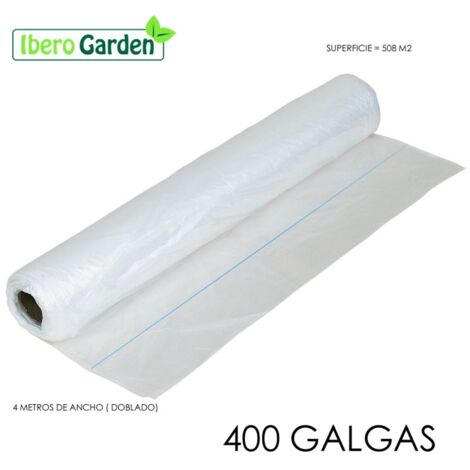 Plástico Natural 400 Galgas Y 4 Metros De Ancho (508 M2) para todo tipo de usos