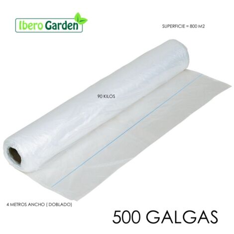 Plástico Natural 500 Galgas Y 4 Metros De Ancho (800 M2) para todo tipo de usos