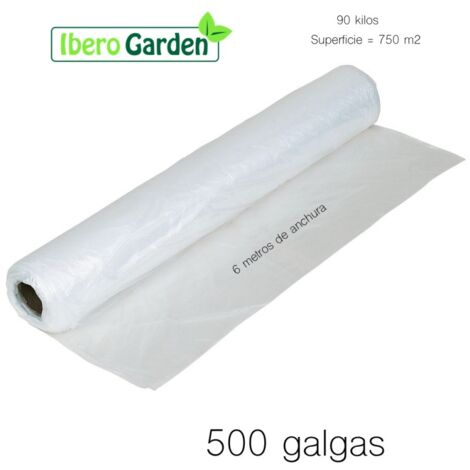 Plástico Natural 500 Galgas Y 6 Metros De Ancho (750 M2 )para todo tipo de usos