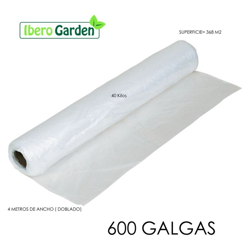 Plástico Natural 600 Galgas y 4 Metros De Ancho ( 368 M2)para todo tipo de usos